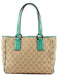 Gucci Beige Turquoise GG Tote Bag