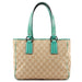 Gucci Beige Turquoise GG Tote Bag