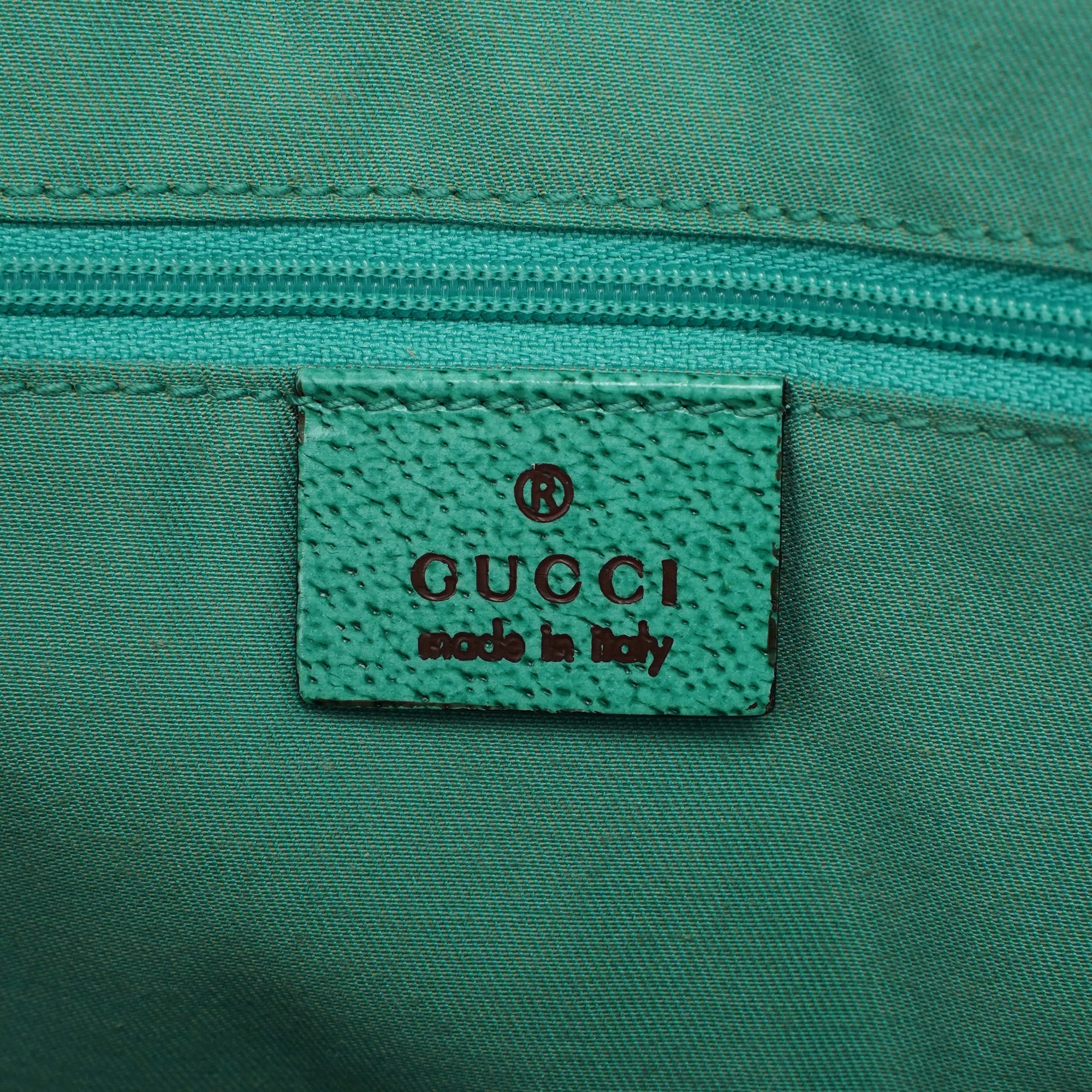 Gucci Beige Turquoise GG Tote Bag