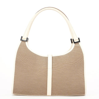 Gucci Beige White Canvas Jackie Shoulder Bag