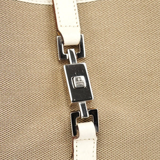 Gucci Beige White Canvas Jackie Shoulder Bag