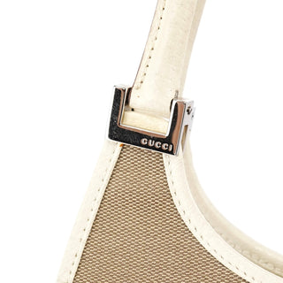 Gucci Beige White Canvas Jackie Shoulder Bag