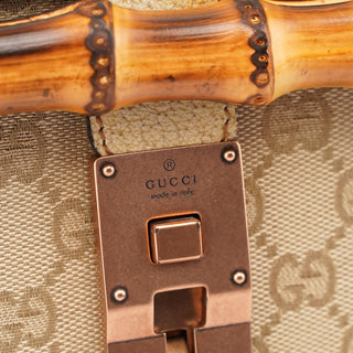 Gucci Beige White GG Bamboo Bag