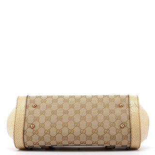 Gucci Beige White GG Bamboo Bag