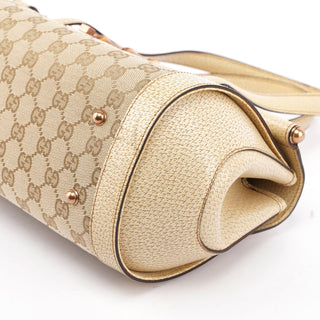 Gucci Beige White GG Bamboo Bag