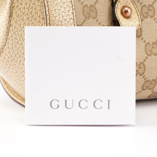 Gucci Beige White GG Bamboo Bag