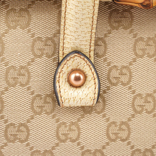 Gucci Beige White GG Bamboo Bag