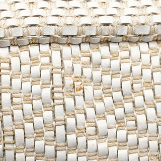 Gucci Beige Woven Leather Bamboo Top Handle Bag