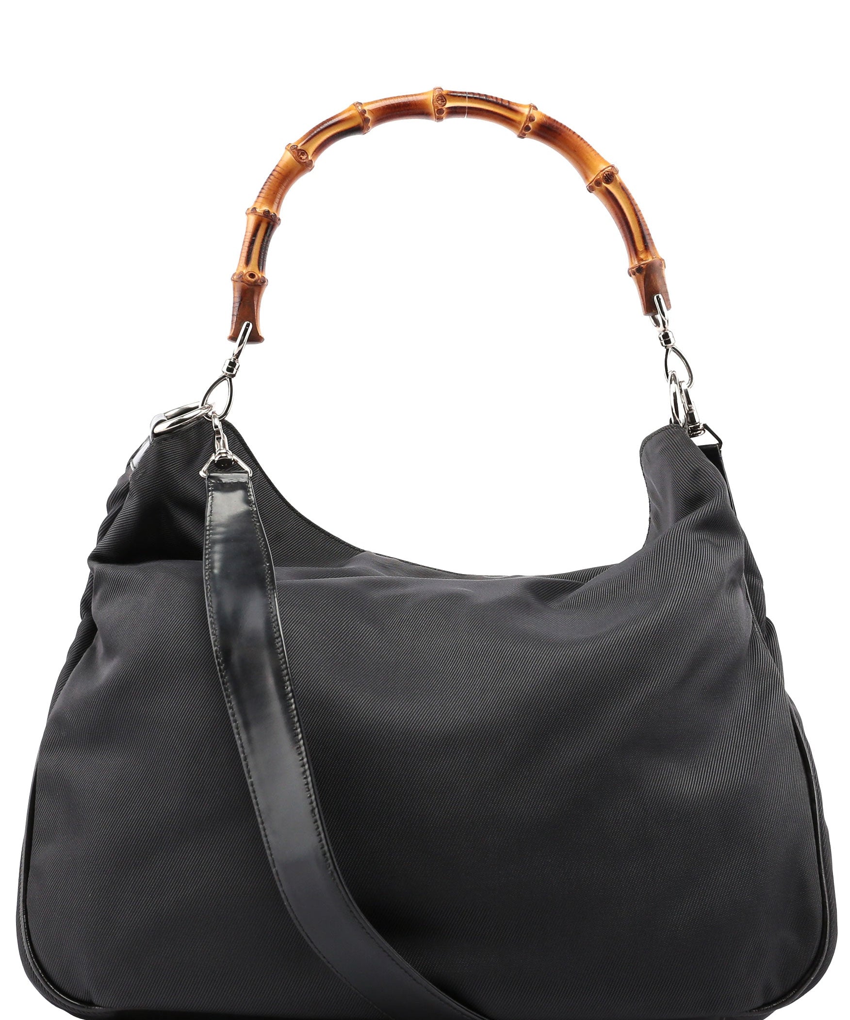 Gucci Black Bamboo Shoulder Bag 2Way