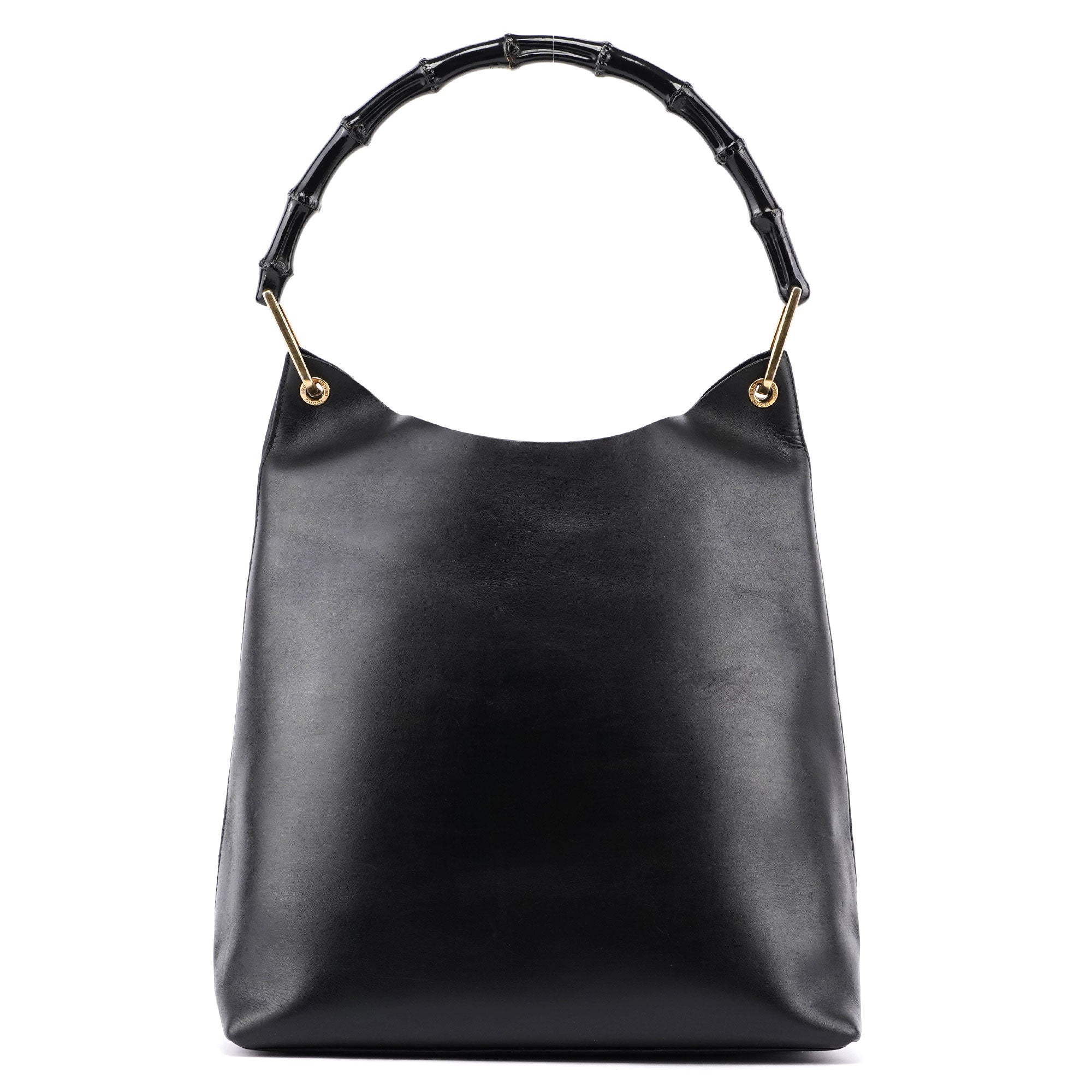 Gucci Sac porté épaule Bamboo en cuir noir