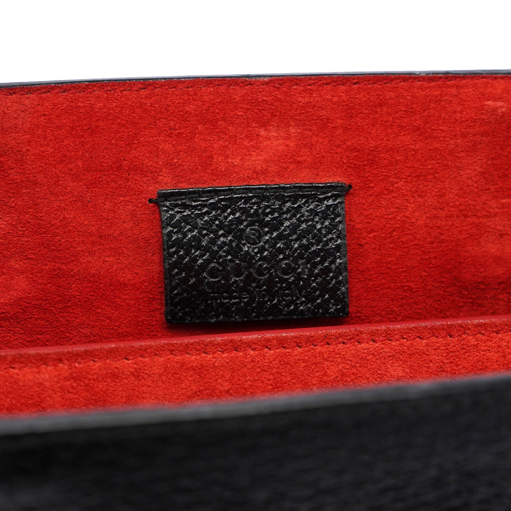 Gucci Black Bamboo Tote Red Int