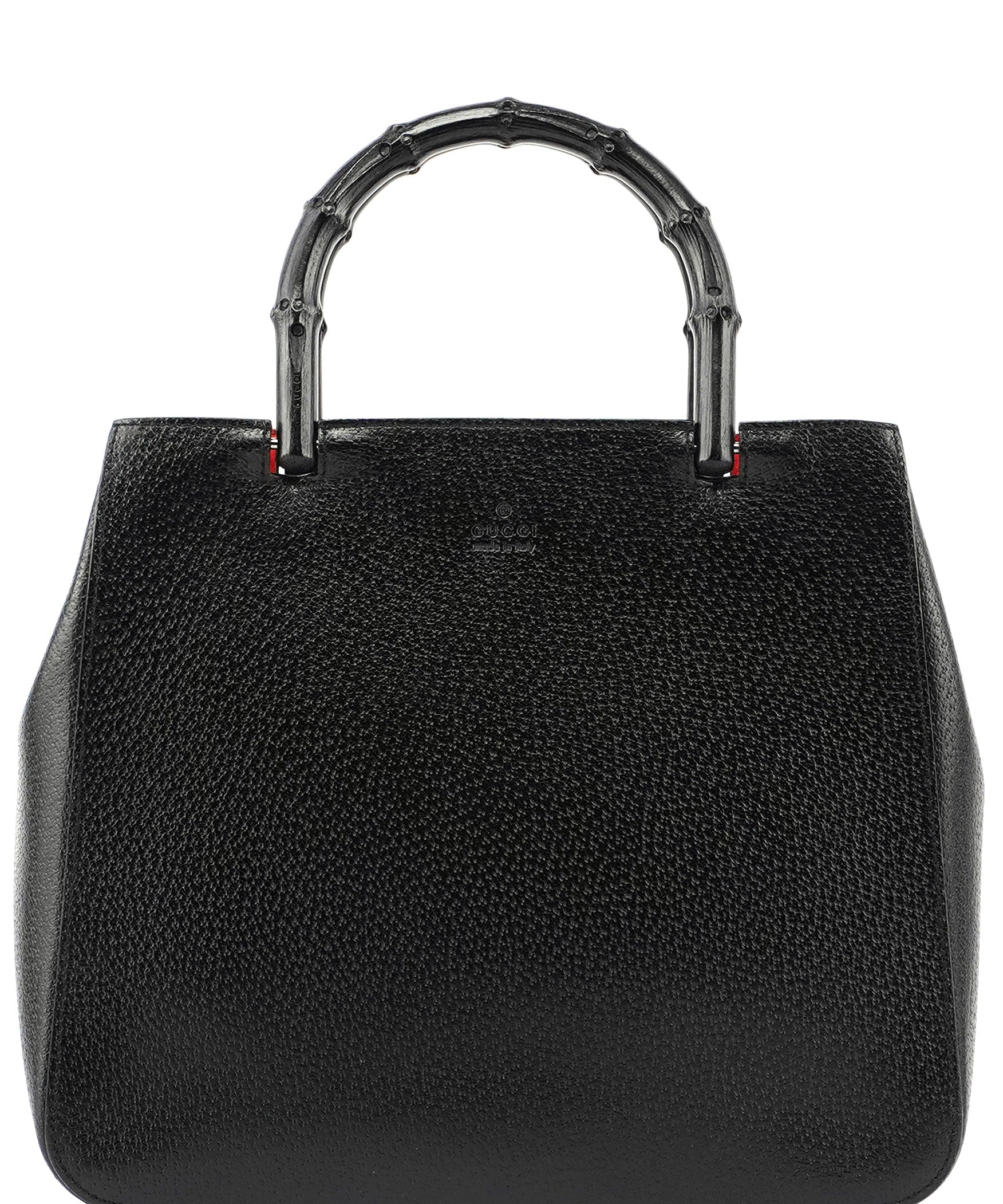 Gucci Black Bamboo Tote Red Int