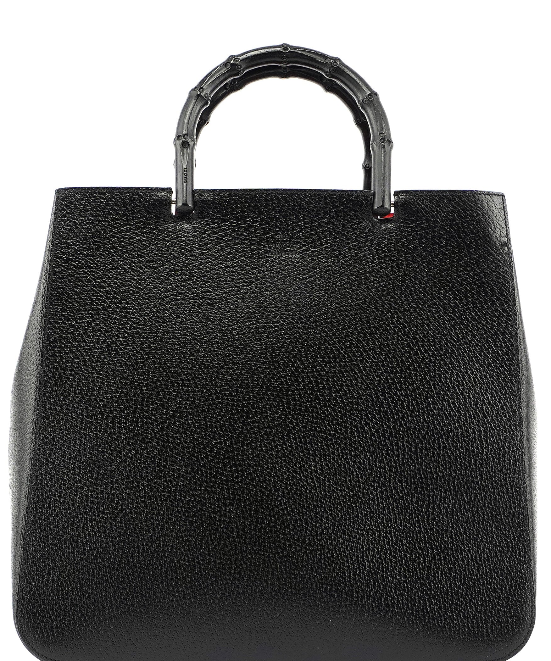 Gucci Black Bamboo Tote Red Int