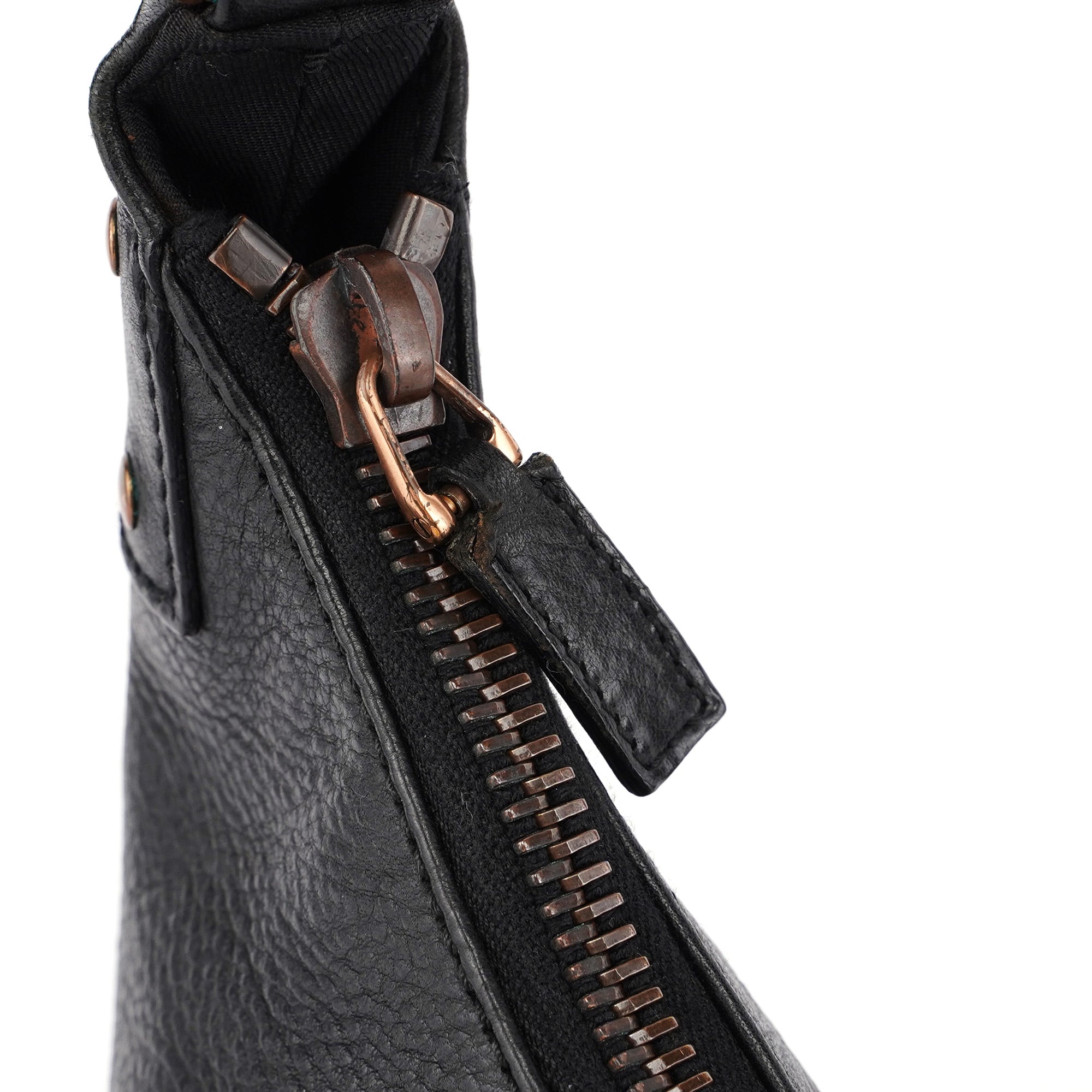 Gucci Hobo Schultertasche aus schwarzem Büffelleder