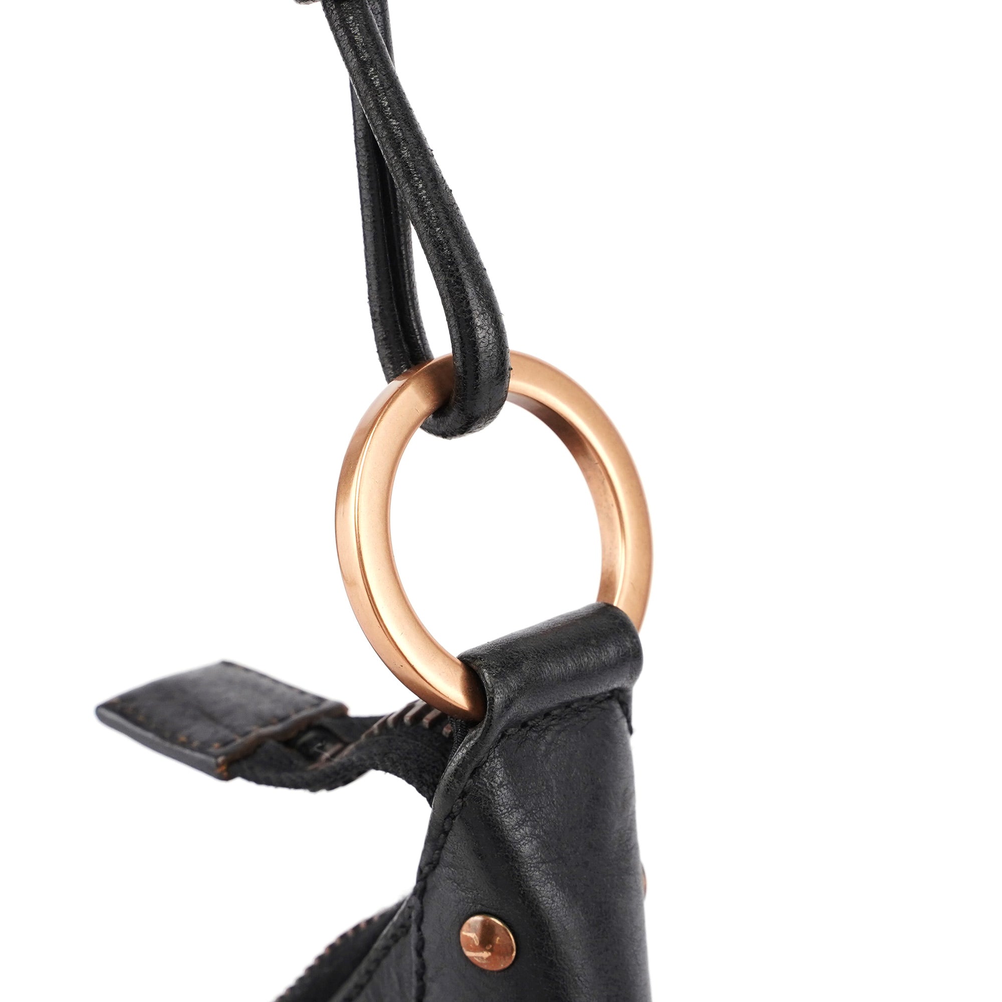 Gucci Black Buffalo Leather Hobo Shoulder Bag