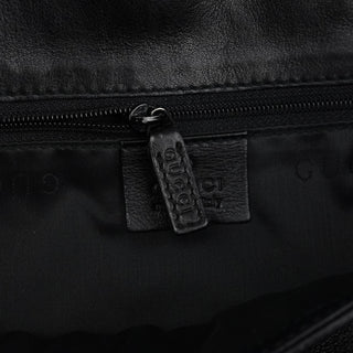 Gucci Black Calfskin Bamboo Flap Shoulder Bag