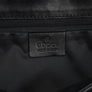 Gucci Black Calfskin Bamboo Flap Shoulder Bag