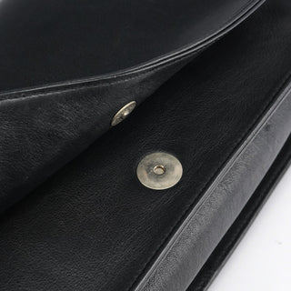 Gucci Black Calfskin Bamboo Flap Shoulder Bag