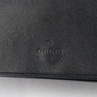 Gucci Black Calfskin Bamboo Flap Shoulder Bag