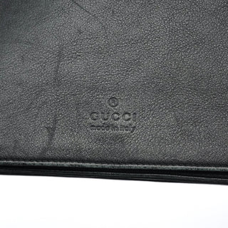 Gucci Black Calfskin Bamboo Flap Shoulder Bag