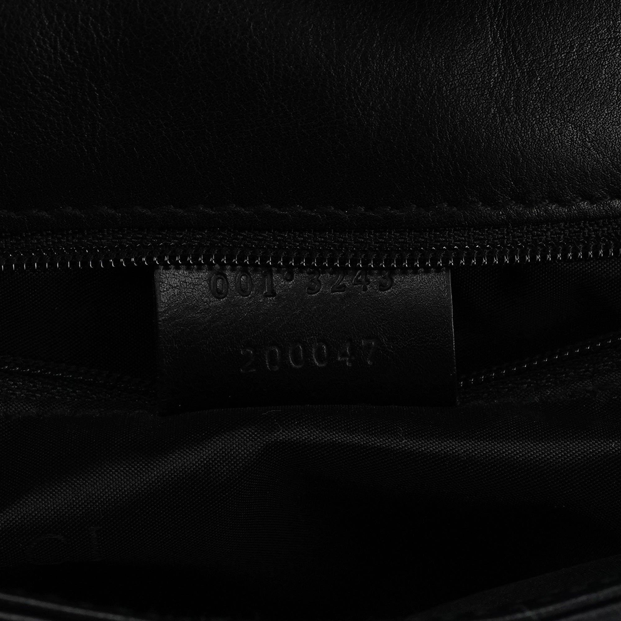 Gucci Black Calfskin Bamboo Flap Shoulder Bag