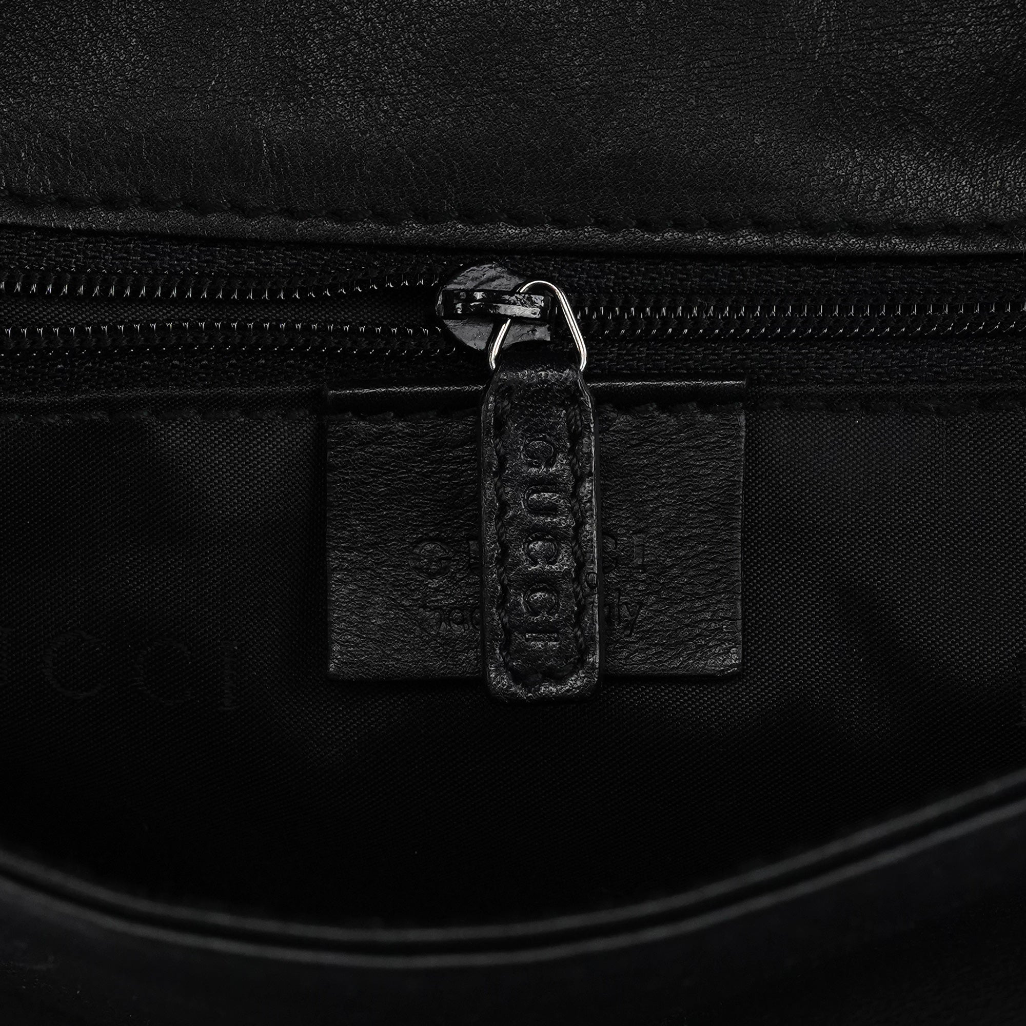 Gucci Black Calfskin Bamboo Flap Shoulder Bag