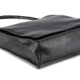Gucci Black Calfskin Bamboo Flap Shoulder Bag