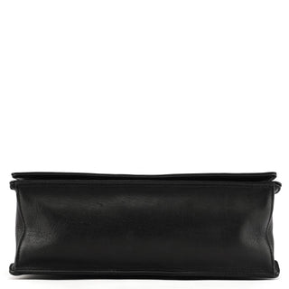 Gucci Black Calfskin Bamboo Flap Shoulder Bag