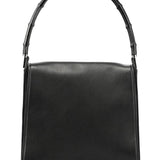 Gucci Black Calfskin Bamboo Flap Shoulder Bag