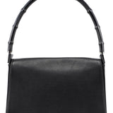 Gucci Black Calfskin Bamboo Flap Shoulder Bag