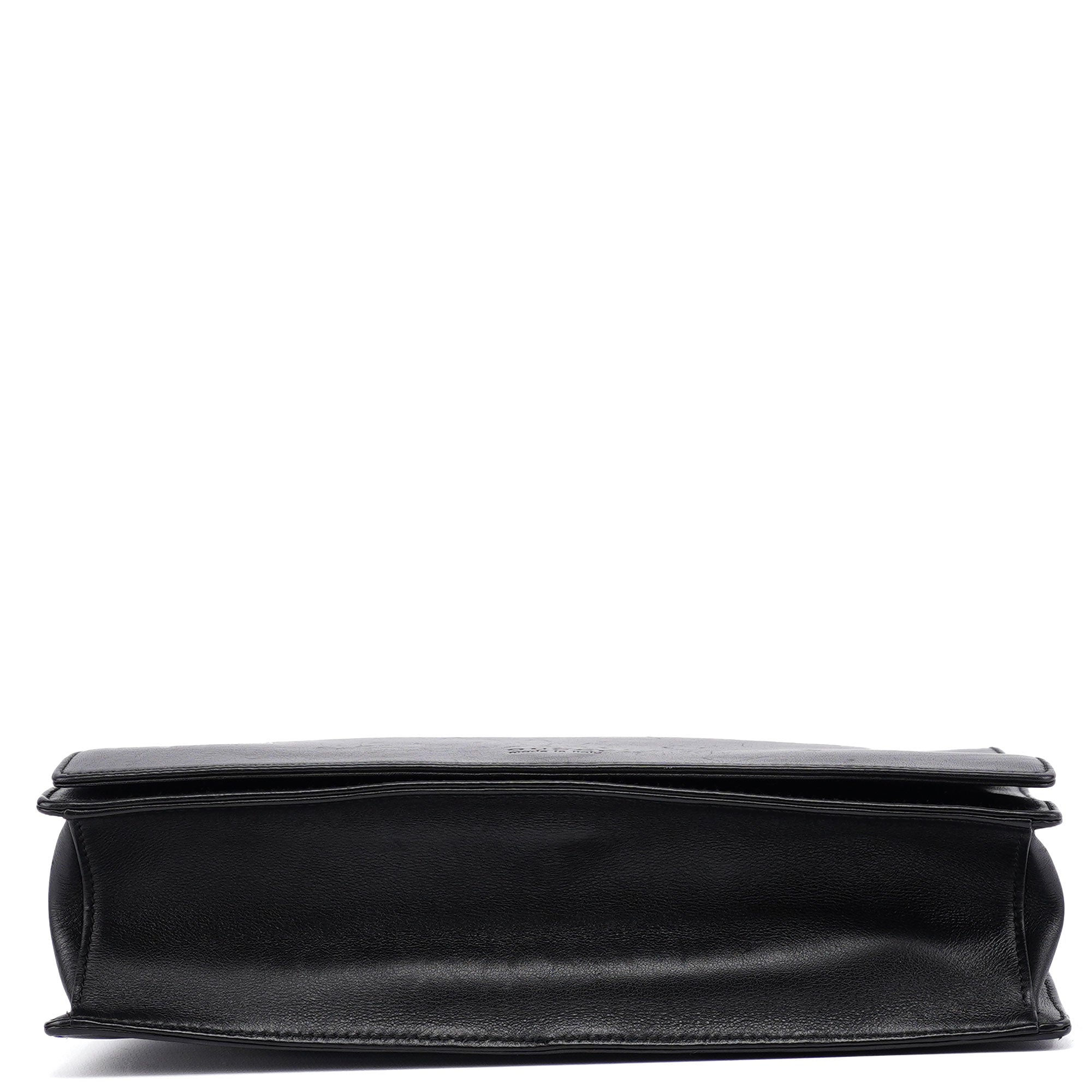 Gucci Black Calfskin Bamboo Flap Shoulder Bag