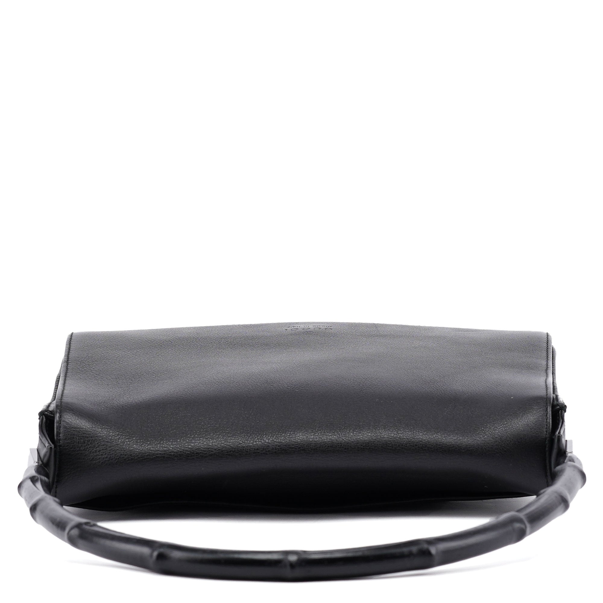 Gucci Black Calfskin Bamboo Flap Shoulder Bag