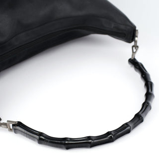 Gucci Black Calfskin Bamboo Shoulder Bag