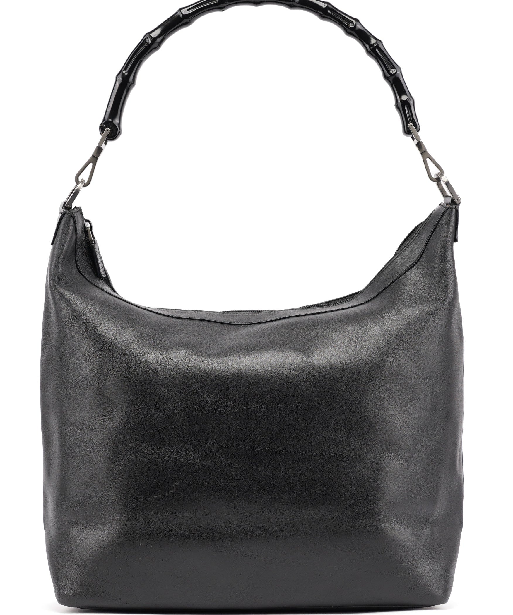 Gucci Black Calfskin Bamboo Shoulder Bag