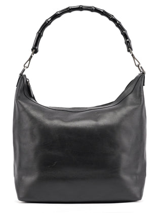Gucci Black Calfskin Bamboo Shoulder Bag