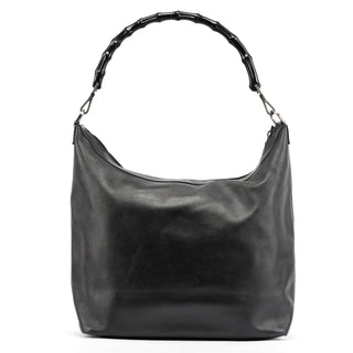 Gucci Black Calfskin Bamboo Shoulder Bag
