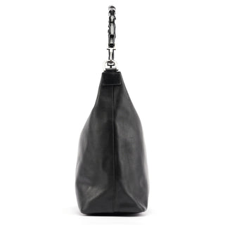 Gucci Black Calfskin Bamboo Shoulder Bag