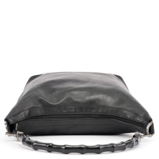 Gucci Black Calfskin Bamboo Shoulder Bag
