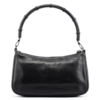 Gucci Black Calfskin Bamboo Shoulder Bag