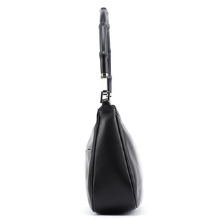 Gucci Black Calfskin Bamboo Shoulder Bag