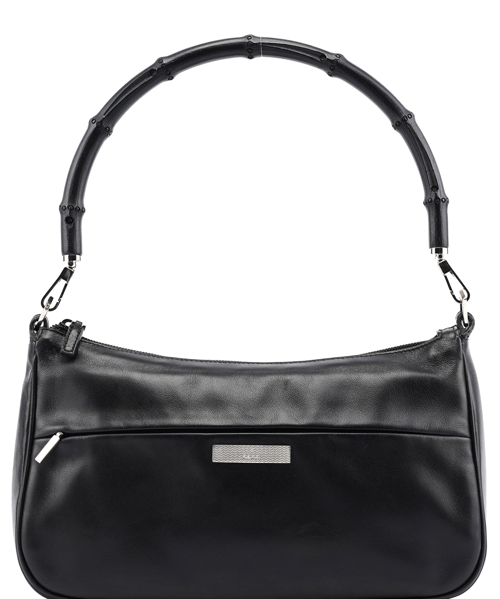 Gucci Black Calfskin Bamboo Shoulder Bag