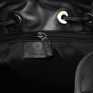 Gucci Black Calfskin Bamboo Shoulder Bag