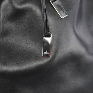 Gucci Black Calfskin Bamboo Shoulder Bag