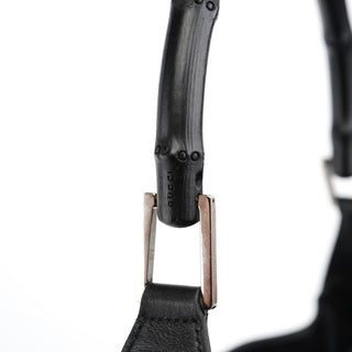 Gucci Black Calfskin Bamboo Shoulder Bag