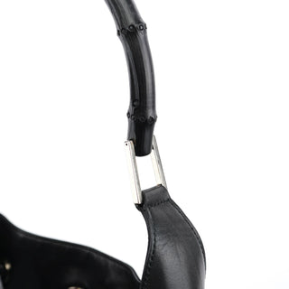 Gucci Black Calfskin Bamboo Shoulder Bag