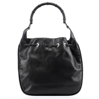 Gucci Black Calfskin Bamboo Shoulder Bag