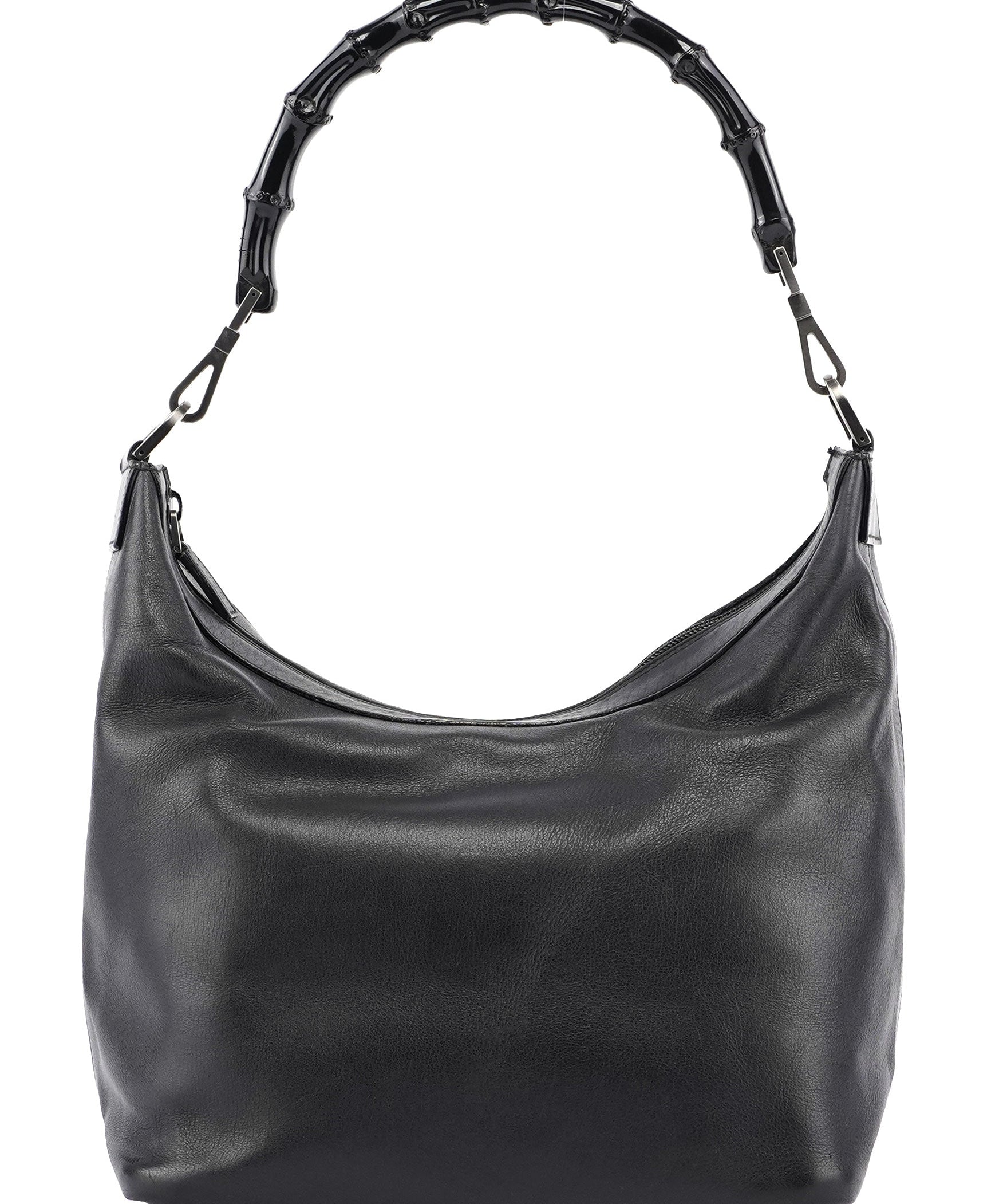 Gucci Black Calfskin Bamboo Shoulder Bag