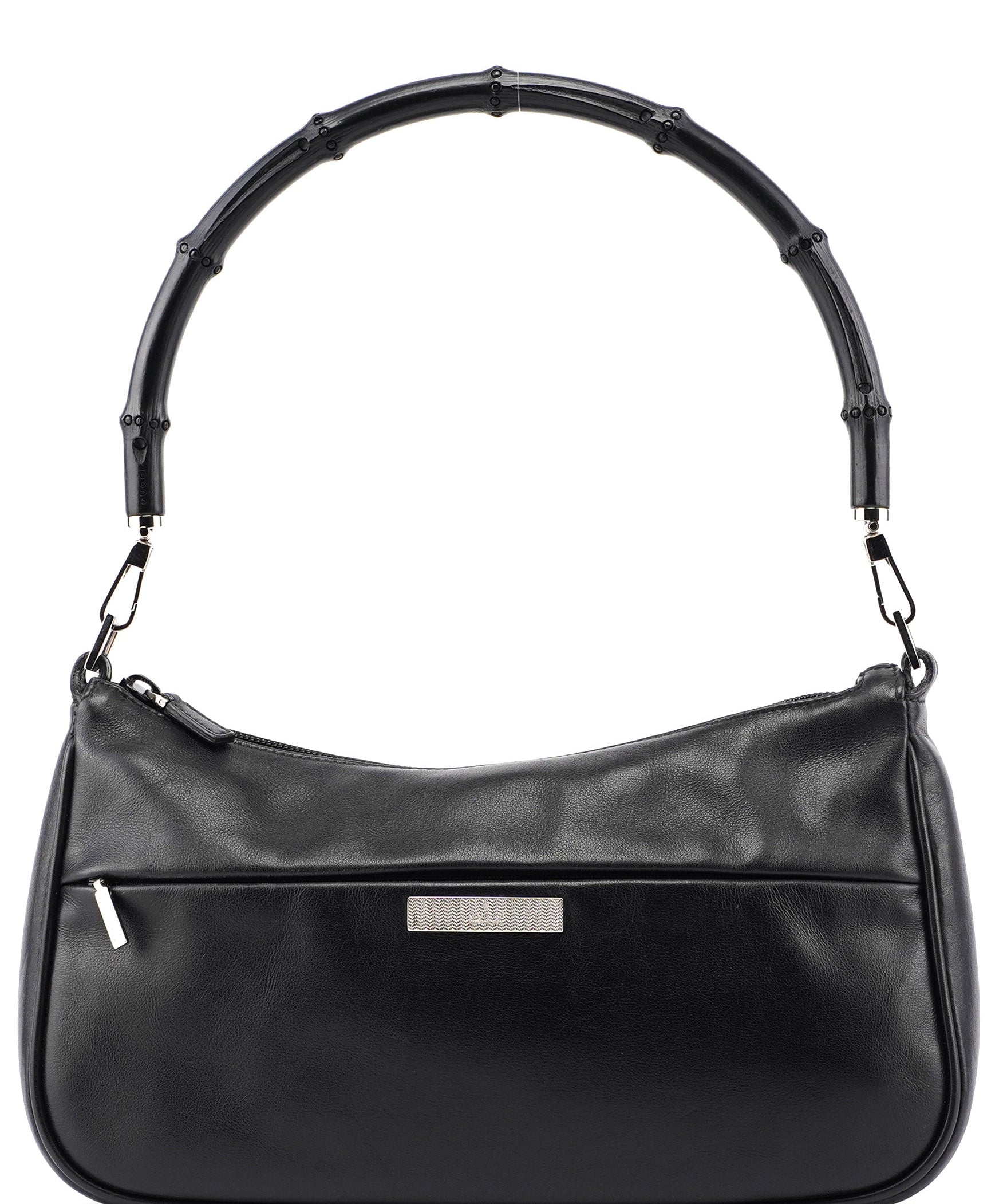 Gucci Black Calfskin Bamboo Shoulder Bag