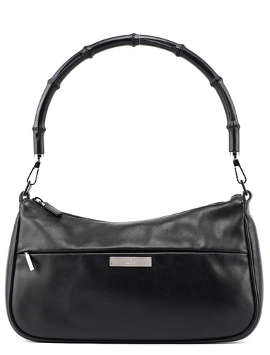 Gucci Black Calfskin Bamboo Shoulder Bag