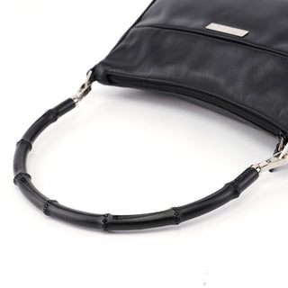 Gucci Black Calfskin Bamboo Shoulder Bag